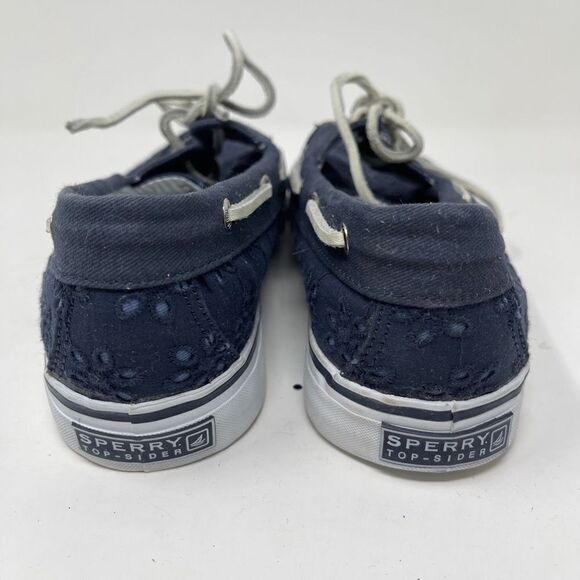 Sperry Womens Top Sider Lace Up Fashion Sneakers Eyelet Blue Deck Shoes US 7.5M - Picture 6 of 10